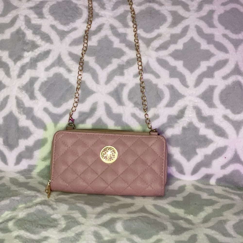 Small pink shoulder purse